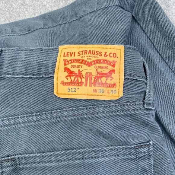 Levis Jeans Men 512 Slim Fit Tapered Leg Medium Wash Tag 30x30 Stained - Picture 4 of 11